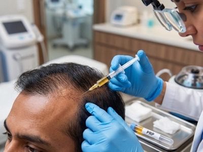 Platelet-rich plasma therapy preparation at Kezza Clinic, Jaipur